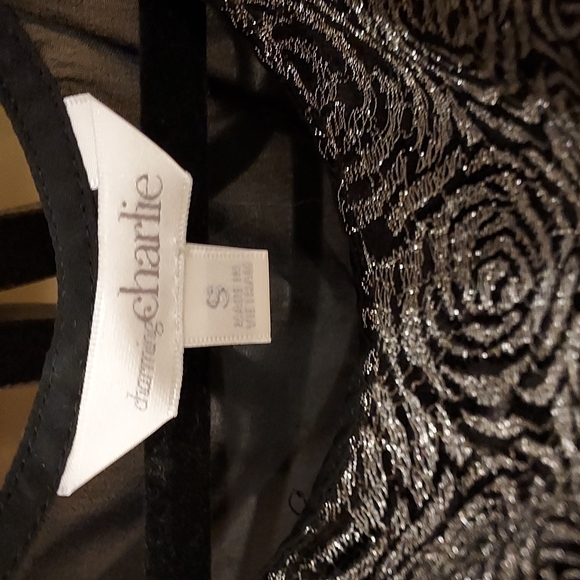 NWOT Women's Charming Charlie Shimmering Flowing Sheer Tank Top Size S - Picture 2 of 8